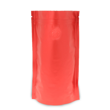 Metallized matte red with ziplock + valve 500 ml (100 pcs)