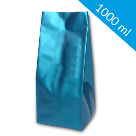 Side Gusset Bags aquamarine and valve 1000 ml (100 pcs)