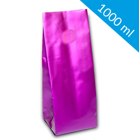 Side Gusset Bags fuchsia and valve 1000 ml (100 pcs)