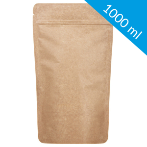 Resealable kraft paper bag lined aluminum foil 1000 ml (250 pcs)