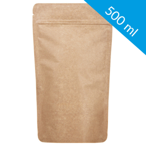 Resealable kraft paper bag lined aluminum foil 500 ml (250 pcs)