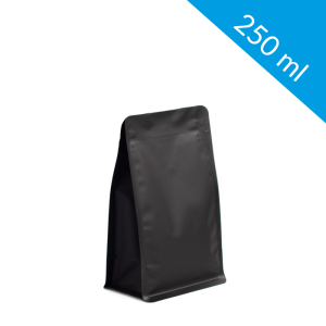 Black flat bottom bag with ziplock 250 ml (250 pcs)