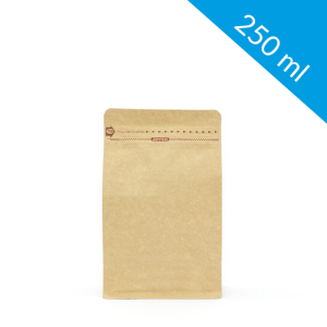 Kraft flat bottom bag with ziplock 250 ml (250 pcs)