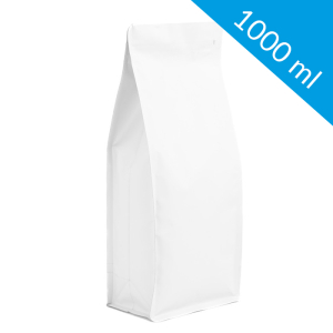 White flat bottom bag with ziplock 1000 ml (250 pcs)
