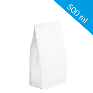 White flat bottom bag with ziplock 500 ml (250 pcs)