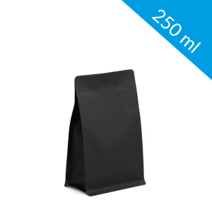 Kraft  black flat bottom bag with ziplock 250 ml (250 pcs)