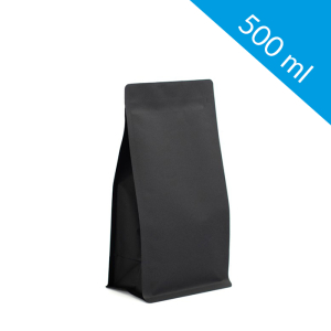 Kraft black flat bottom bag with ziplock 500 ml (250 pcs)