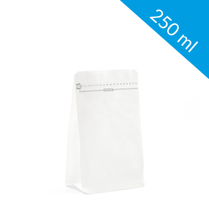 Kraft white flat bottom bag with ziplock 250 ml (250 pcs)