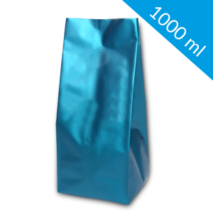 Side Gusset Bags aquamarine and valve 1000 ml (100 pcs)