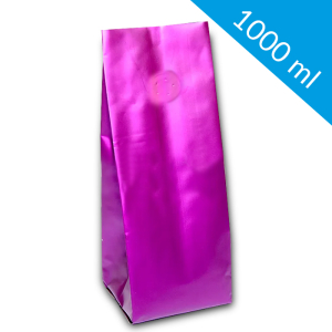Side Gusset Bags fuchsia and valve 1000 ml (100 pcs)